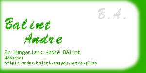 balint andre business card