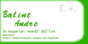 balint andre business card